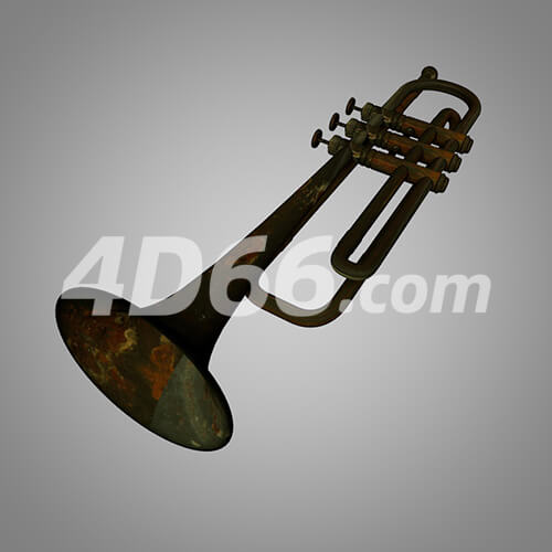 铜管乐器小喇叭C4D模型