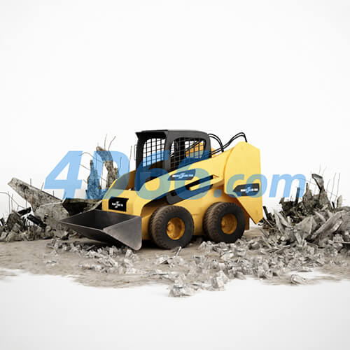 铲车挖掘机施工设备C4D模型