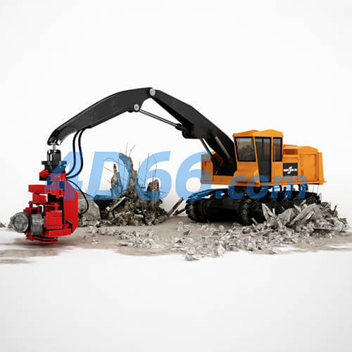 铲车挖掘机施工设备C4D模型