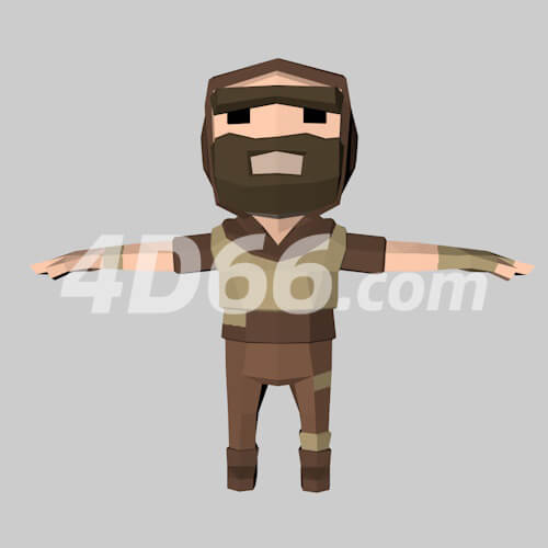 lowpoly风格低多边形人物c4d模型