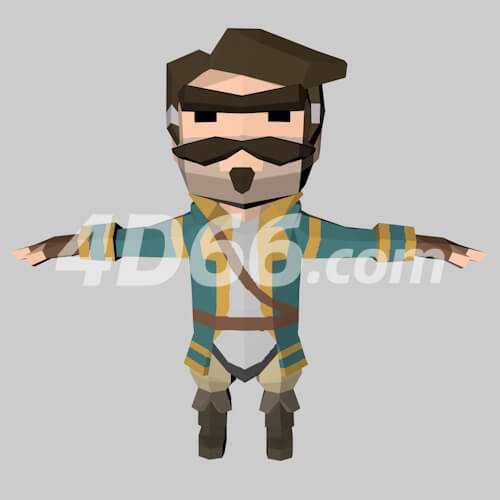 lowpoly风格低多边形人物c4d模型