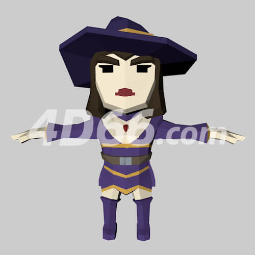 lowpoly风格低多边形人物c4d模型