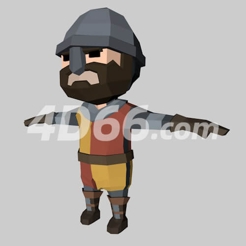 lowpoly风格低多边形人物c4d模型