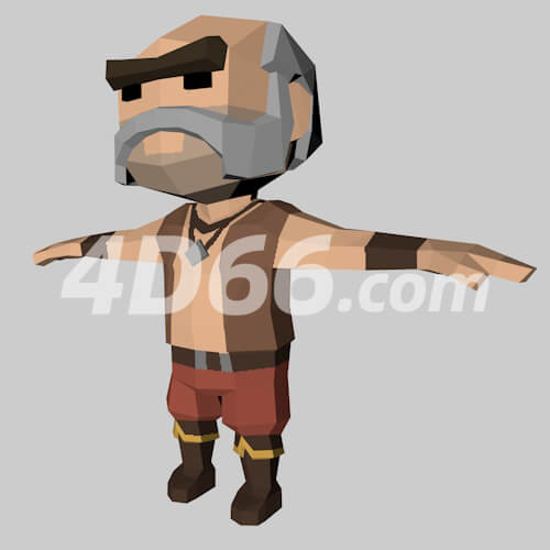 lowpoly风格低多边形人物c4d模型