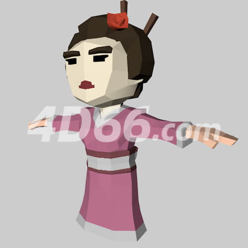 lowpoly风格低多边形人物c4d模型