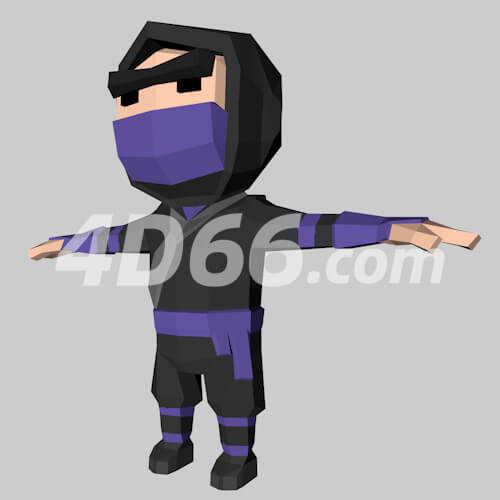 lowpoly风格低多边形人物c4d模型