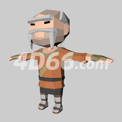 lowpoly风格低多边形人物c4d模型