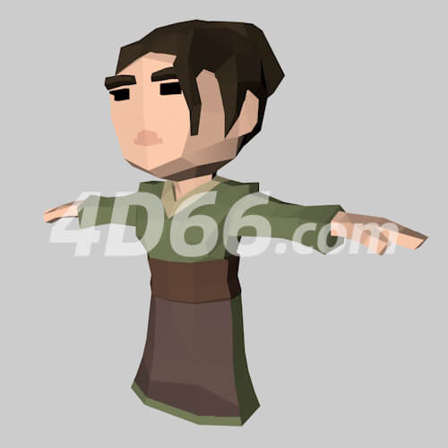 lowpoly风格低多边形人物c4d模型