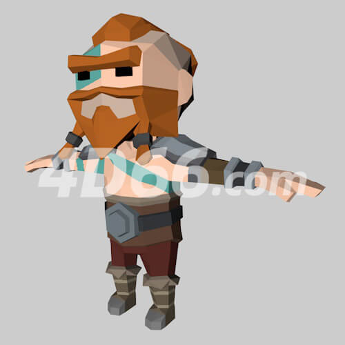 lowpoly风格低多边形人物c4d模型