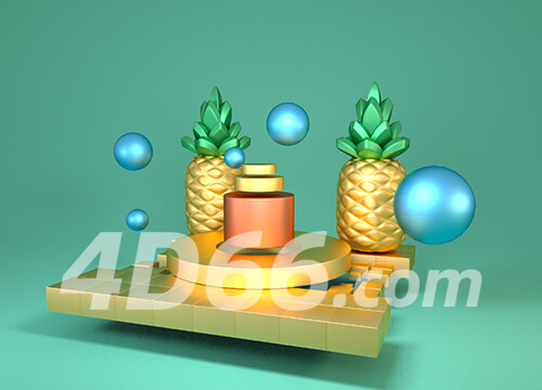 电商设计装饰元素C4D模型