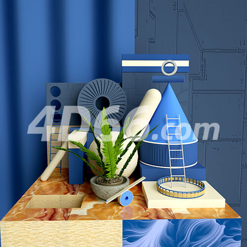 家居装饰模型美妆化妆品背景促销3D空间场景C4D工程源文件素材