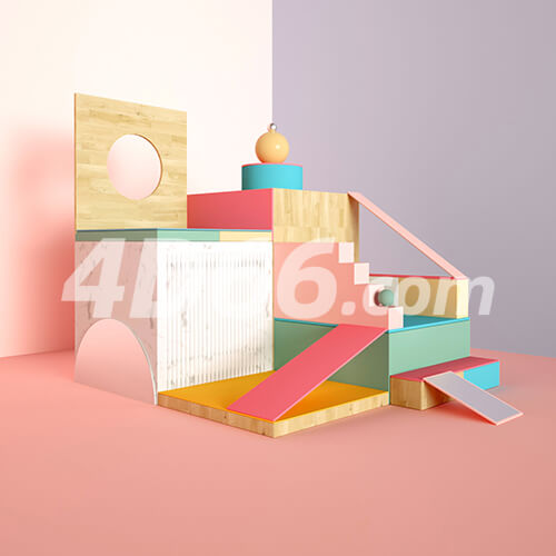 家居装饰模型美妆化妆品背景促销3D空间场景C4D工程源文件素材