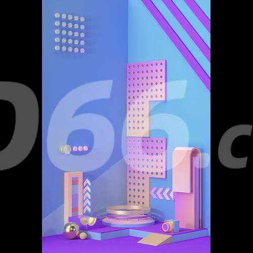  C4D立体简约通用618电商活动背景模型 