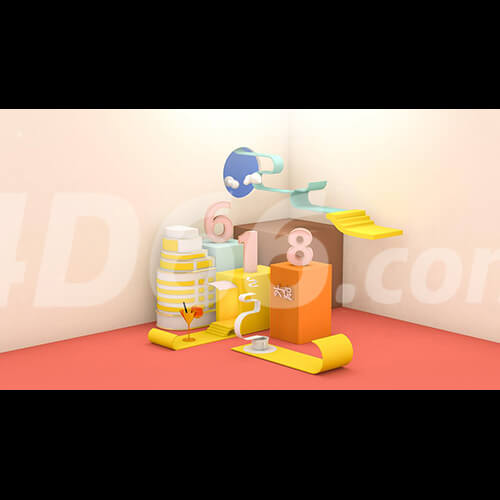  618卡通场景模型 