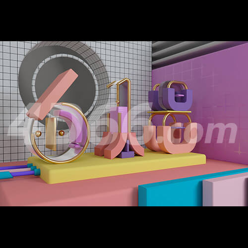  618立体文字素材模型 