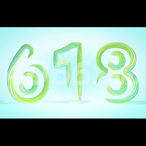  618渐变牙膏字体模型 