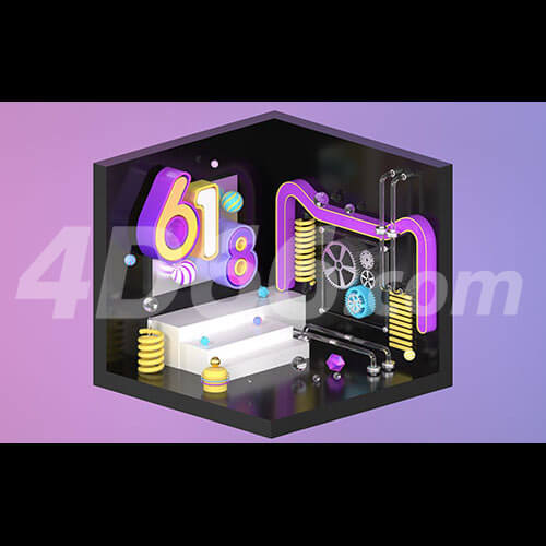  618立体模型场景图模型 