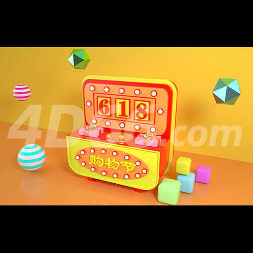  618电商海报背景模型 