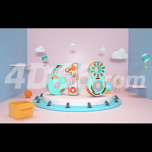 c4d电商618场景模型