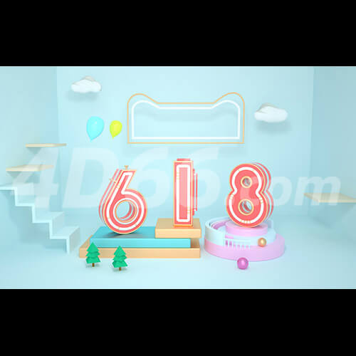 618活动展示台模型