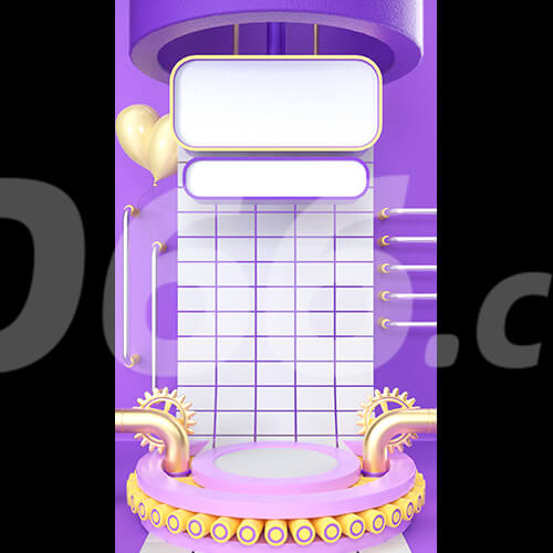 C4D立体简约618通用电商背景模型