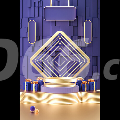 C4D立体简约通用618电商背景模型