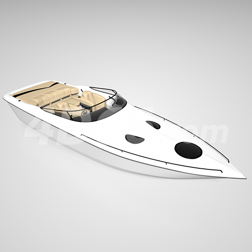 c4d模型免费下载 - 游艇船1
