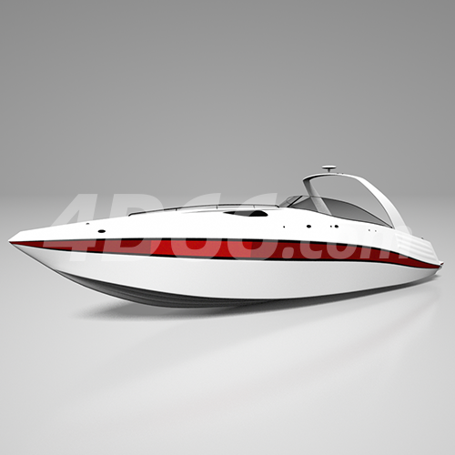 c4d模型免费下载 - 游艇船模型