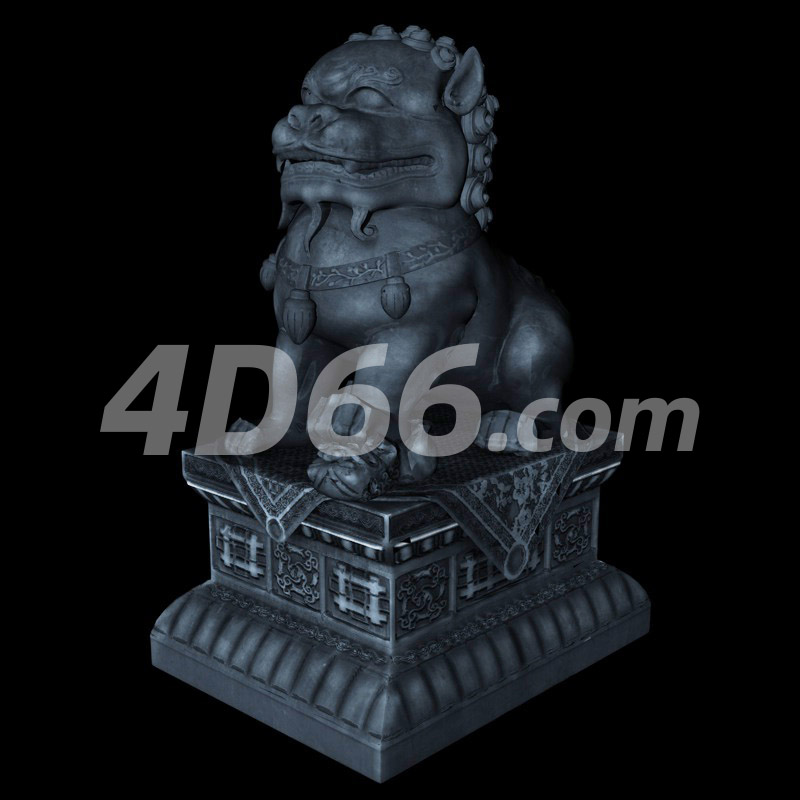 石狮雕塑C4D模型