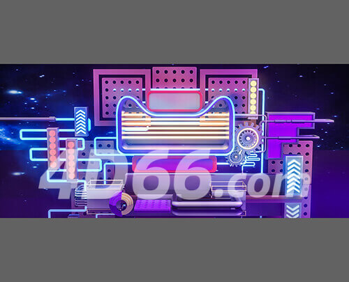 创意电商场景C4D模型