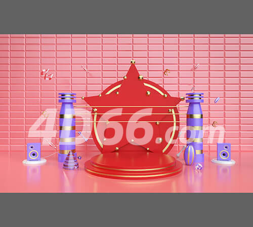 创意电商场景C4D模型