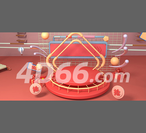 创意电商场景C4D模型