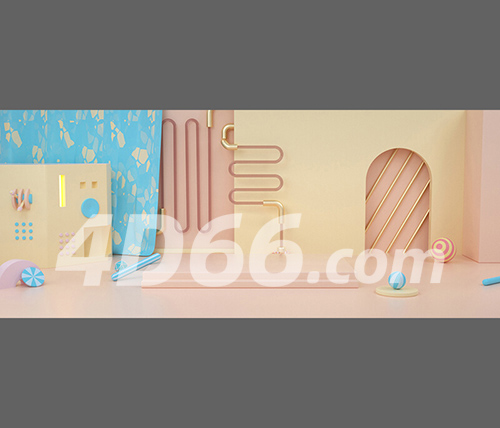 创意电商场景C4D模型