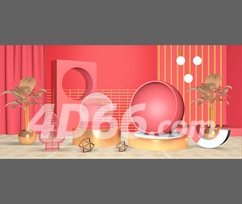 电商场景C4D模型