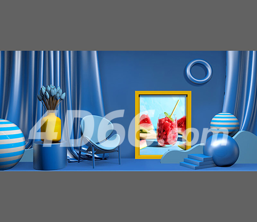 电商场景C4D模型