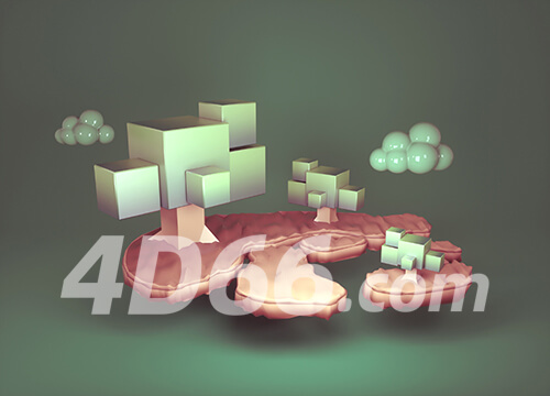 电商设计装饰元素c4d模型OC渲染