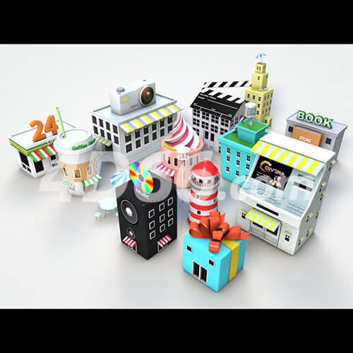 建筑c4d场景模型