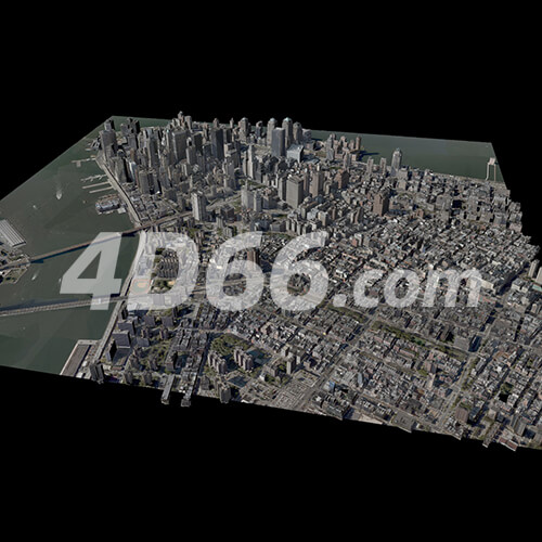曼哈顿城市c4d场景模型