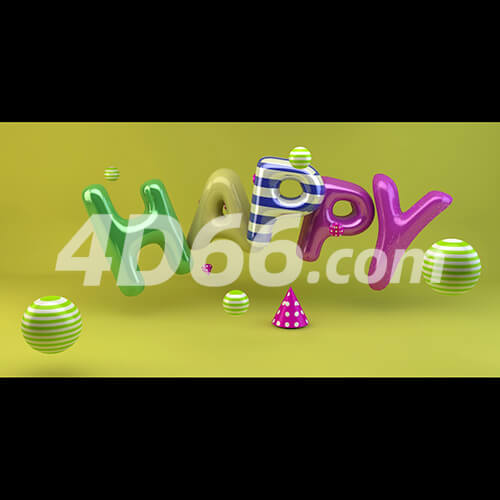 气球happyc4d场景模型