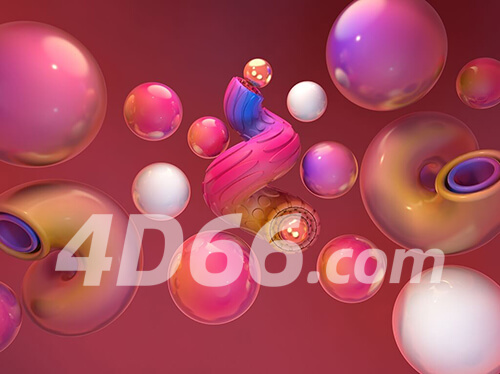 c4d电商模型双十一618活动促销场景简约元素模型几何模型