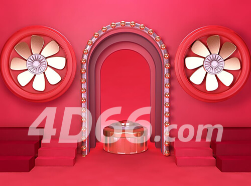 c4d电商模型双十一618活动促销场景简约元素模型几何模型