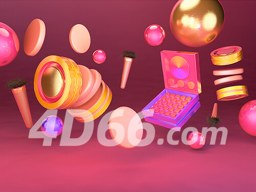 c4d电商模型双十一618活动促销场景简约元素模型几何模型