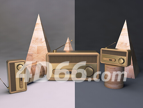 c4d电商模型双十一618活动促销场景简约元素模型几何模型