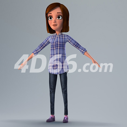 卡通风格生活人物角色C4D模型