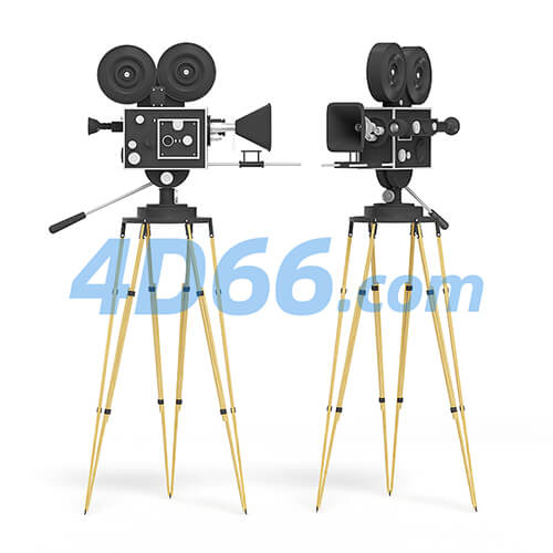 三脚架录像机c4d模型