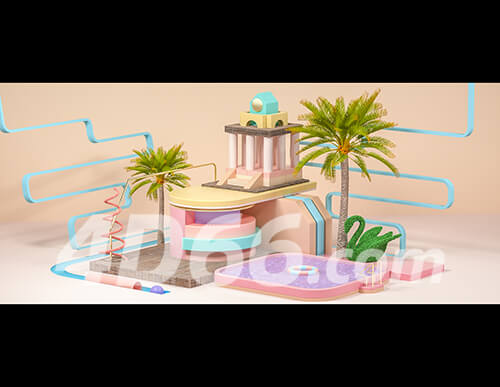 C4D电商场景素材