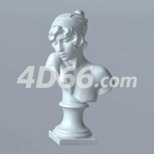 欧洲人物雕像头像C4D模型