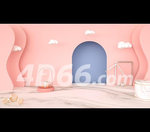 C4D舞台背景电商场景