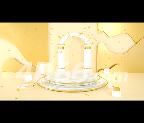 C4D舞台背景电商场景