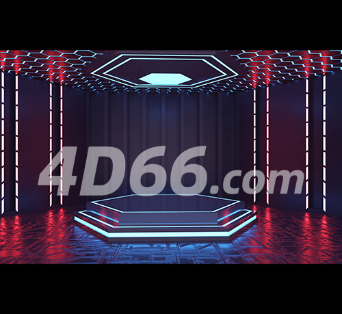 C4D舞台背景电商场景